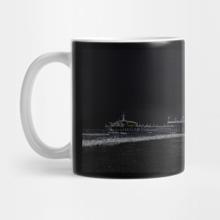 Black Neon Santa Monica Pier Mug